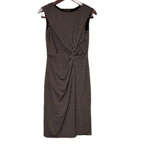 Black Label by Evan Picone polka dot twist knot dress